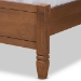 Baxton Studio Redmond Mid-Century Modern Walnut Brown Finished Wood and Synthetic Rattan Queen Size Platform Bed - MG-0021-4-Walnut-Queen