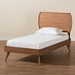Baxton Studio Aimi Mid-Century Modern Walnut Brown Finished Wood Twin Size Platform Bed - Aimi-Ash Walnut-Twin