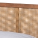 Baxton Studio Asami Mid-Century Modern Walnut Brown Finished Wood and Synthetic Rattan Full Size Platform Bed - Asami-Ash Walnut Rattan-Full