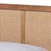 Baxton Studio Asami Mid-Century Modern Walnut Brown Finished Wood and Synthetic Rattan King Size Platform Bed - Asami-Ash Walnut Rattan-King