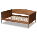 Baxton Studio Veles Mid-Century Modern Ash Walnut Finished Wood Full Size Daybed - MG0016-Walnut-Daybed-Full