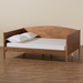 Baxton Studio Veles Mid-Century Modern Ash Walnut Finished Wood Full Size Daybed - MG0016-Walnut-Daybed-Full