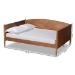 Baxton Studio Veles Mid-Century Modern Ash Walnut Finished Wood Full Size Daybed - MG0016-Walnut-Daybed-Full