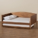 Baxton Studio Veles Mid-Century Modern Ash Walnut Finished Wood Full Size Daybed with Trundle - MG0016-Ash Walnut-Full Daybed with Trundle