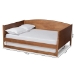 Baxton Studio Veles Mid-Century Modern Ash Walnut Finished Wood Full Size Daybed with Trundle - MG0016-Ash Walnut-Full Daybed with Trundle