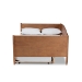 Baxton Studio Veles Mid-Century Modern Ash Walnut Finished Wood Full Size Daybed with Trundle - MG0016-Ash Walnut-Full Daybed with Trundle
