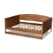 Baxton Studio Veles Mid-Century Modern Ash Walnut Finished Wood Full Size Daybed with Trundle - MG0016-Ash Walnut-Full Daybed with Trundle