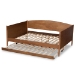 Baxton Studio Veles Mid-Century Modern Ash Walnut Finished Wood Full Size Daybed with Trundle - MG0016-Ash Walnut-Full Daybed with Trundle