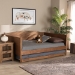 Baxton Studio Veles Mid-Century Modern Ash Walnut Finished Wood Full Size Daybed with Trundle - MG0016-Ash Walnut-Full Daybed with Trundle