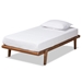 Baxton Studio Kaia Mid-Century Modern Walnut Brown Finished Wood Twin Size Platform Bed Frame - MG0002-Ash Walnut-Twin