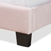 Baxton Studio Caprice Modern and Contemporary Glam Light Pink Velvet Fabric Upholstered Twin Size Panel Bed - CF9210B-Light Pink Velvet-Twin