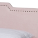 Baxton Studio Benjen Modern and Contemporary Glam Light Pink Velvet Fabric Upholstered Queen Size Panel Bed - CF9210C-Light Pink Velvet-Queen