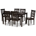 Baxton Studio Ani Modern and Contemporary Dark Brown Finished Wood 7-Piece Dining Set - Ani-Dark Brown-7PC Dining Set