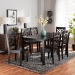 Baxton Studio Ani Modern and Contemporary Dark Brown Finished Wood 7-Piece Dining Set - Ani-Dark Brown-7PC Dining Set