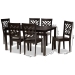 Baxton Studio Ani Modern and Contemporary Dark Brown Finished Wood 7-Piece Dining Set - Ani-Dark Brown-7PC Dining Set