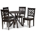 Baxton Studio Ela Modern and Contemporary Dark Brown Finished Wood 5-Piece Dining Set - Ela-Dark Brown-5PC Dining Set