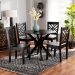 Baxton Studio Ela Modern and Contemporary Dark Brown Finished Wood 5-Piece Dining Set - Ela-Dark Brown-5PC Dining Set