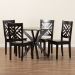 Baxton Studio Ela Modern and Contemporary Dark Brown Finished Wood 5-Piece Dining Set - Ela-Dark Brown-5PC Dining Set