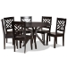 Baxton Studio Ela Modern and Contemporary Dark Brown Finished Wood 7-Piece Dining Set - Ela-Dark Brown-7PC Dining Set