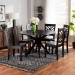 Baxton Studio Ela Modern and Contemporary Dark Brown Finished Wood 7-Piece Dining Set - Ela-Dark Brown-7PC Dining Set