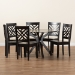 Baxton Studio Ela Modern and Contemporary Dark Brown Finished Wood 7-Piece Dining Set - Ela-Dark Brown-7PC Dining Set