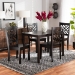 Baxton Studio Ani Modern and Contemporary Dark Brown Finished Wood 5-Piece Dining Set - Ani-Dark Brown-5PC Dining Set