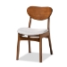Baxton Studio Katya Mid-Century Modern Grey Fabric Upholstered and Walnut Brown Finished Wood 5-Piece Dining Set - RH378C-Grey/Walnut-5PC Dining Set