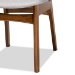 Baxton Studio Katya Mid-Century Modern Grey Fabric Upholstered and Walnut Brown Finished Wood 5-Piece Dining Set - RH378C-Grey/Walnut-5PC Dining Set