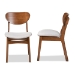 Baxton Studio Katya Mid-Century Modern Grey Fabric Upholstered and Walnut Brown Finished Wood 2-Piece Dining Chair Set - RH378C-Grey/Walnut Bent Seat-DC-2PK