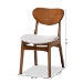 Baxton Studio Katya Mid-Century Modern Grey Fabric Upholstered and Walnut Brown Finished Wood 2-Piece Dining Chair Set - RH378C-Grey/Walnut Bent Seat-DC-2PK