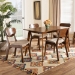 Baxton Studio Katya Mid-Century Modern Sand Fabric Upholstered and Walnut Brown Finished Wood 5-Piece Dining Set - RH378C-Sand/Walnut-5PC Dining Set