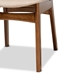 Baxton Studio Katya Mid-Century Modern Sand Fabric Upholstered and Walnut Brown Finished Wood 2-Piece Dining Chair Set - RH378C-Sand/Walnut Bent Seat-DC-2PK