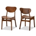Baxton Studio Katya Mid-Century Modern Walnut Brown Finished Wood 2-Piece Dining Chair Set - RH378C-Walnut Bent Seat-DC-2PK