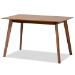 Baxton Studio Katya Mid-Century Modern Walnut Brown Finished Wood 5-Piece Dining Set - RH378C-Walnut-5PC Dining Set