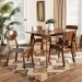 Baxton Studio Katya Mid-Century Modern Walnut Brown Finished Wood 5-Piece Dining Set - RH378C-Walnut-5PC Dining Set