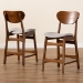 Baxton Studio Katya Mid-Century Modern Grey Fabric Upholstered and Walnut Brown Finished Wood 2-Piece Counter Stool Set - RH378P-Grey/Walnut Bent Seat-PC-2PK