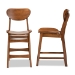 Baxton Studio Katya Mid-Century Modern Walnut Brown Finished Wood 2-Piece Counter Stool Set - RH378P-Walnut Bent Seat-PC-2PK