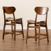 Baxton Studio Katya Mid-Century Modern Walnut Brown Finished Wood 2-Piece Counter Stool Set - RH378P-Walnut Bent Seat-PC-2PK