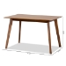 Baxton Studio Maila Mid-Century Modern Transitional Walnut Brown Finished Wood Dining Table - RH7206T-Walnut-DT