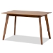 Baxton Studio Damara Mid-Century Modern Grey Fabric Upholstered and Walnut Brown Finished Wood 5-Piece Dining Set - RH367C-Grey/Walnut-5PC Dining Set