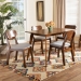 Baxton Studio Damara Mid-Century Modern Grey Fabric Upholstered and Walnut Brown Finished Wood 5-Piece Dining Set - RH367C-Grey/Walnut-5PC Dining Set