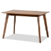 Baxton Studio Damara Mid-Century Modern Sand Fabric Upholstered and Walnut Brown Finished Wood 5-Piece Dining Set - RH367C-Sand/Walnut-5PC Dining Set