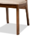 Baxton Studio Damara Mid-Century Modern Sand Fabric Upholstered and Walnut Brown Finished Wood 5-Piece Dining Set - RH367C-Sand/Walnut-5PC Dining Set