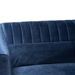 Baxton Studio Morton Mid-Century Modern Contemporary Navy Blue Velvet Fabric Upholstered and Dark Brown Finished Wood Sectional Sofa with Right Facing Chaise - RDS-S0017-L-Navy Blue Velvet/Wenge-RFC