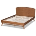 Baxton Studio Keagan Mid-Century Modern Transitional Walnut Brown Finished Wood Full Size Platform Bed - MG-2200-1-Ash Walnut-Full