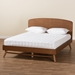 Baxton Studio Keagan Mid-Century Modern Transitional Walnut Brown Finished Wood King Size Platform Bed - MG-2200-1-Ash Walnut-King