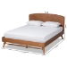 Baxton Studio Keagan Mid-Century Modern Transitional Walnut Brown Finished Wood Full Size Platform Bed - MG-2200-1-Ash Walnut-Full