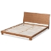 Baxton Studio Haines Modern and Contemporary Walnut Brown Finished Wood Full Size Platform Bed - MG-0050-Ash Walnut-Full