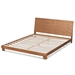 Baxton Studio Haines Modern and Contemporary Walnut Brown Finished Wood King Size Platform Bed - MG-0050-Ash Walnut-King