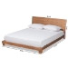 Baxton Studio Haines Modern and Contemporary Walnut Brown Finished Wood Full Size Platform Bed - MG-0050-Ash Walnut-Full